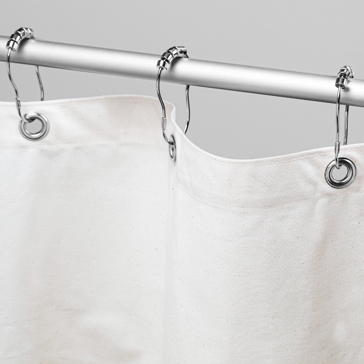 Cotton Shower Curtain – White or Natural, Bath, Tub + Stall Sizes