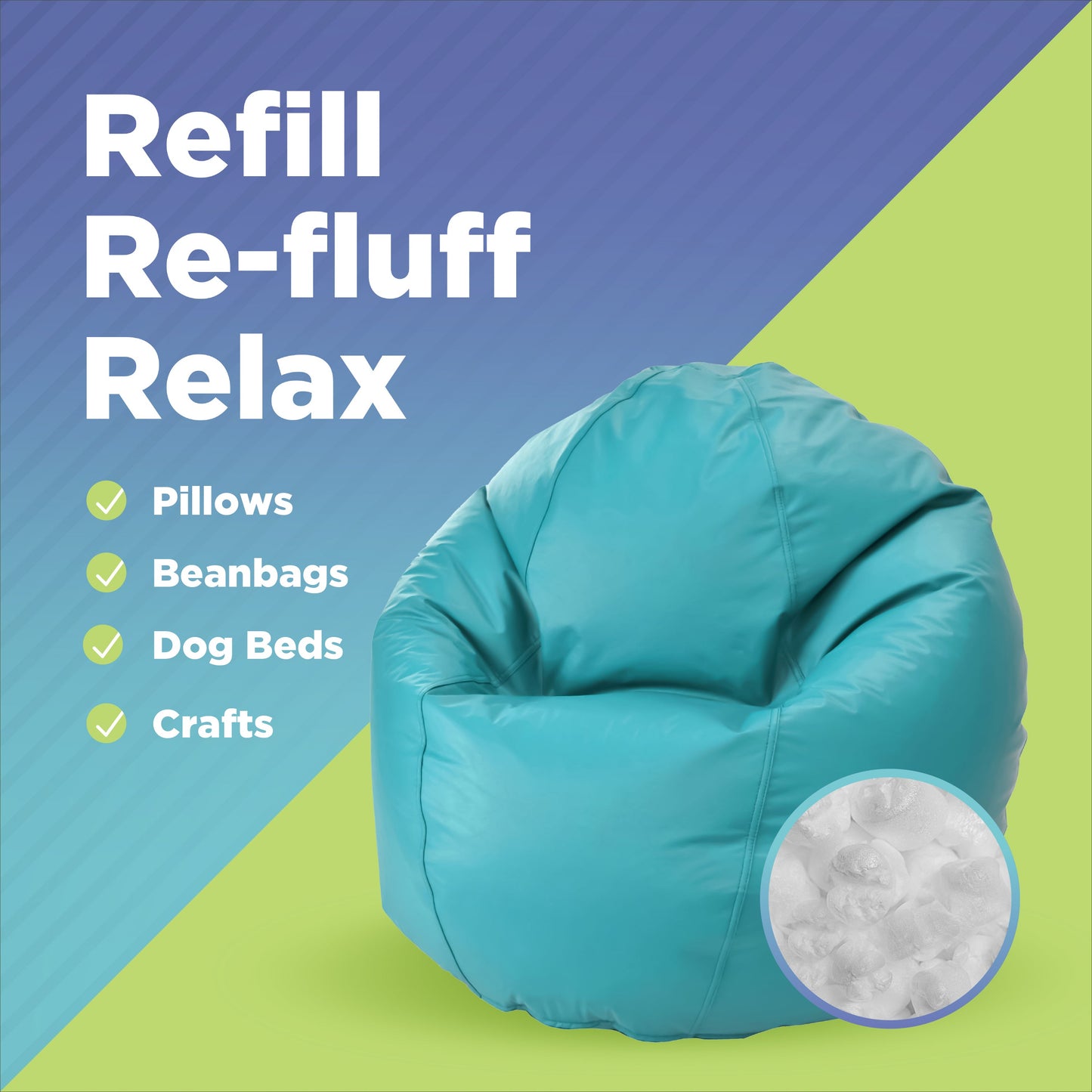 Bean Bag Fill - Non-Toxic New Recycled Bean Bag Filling