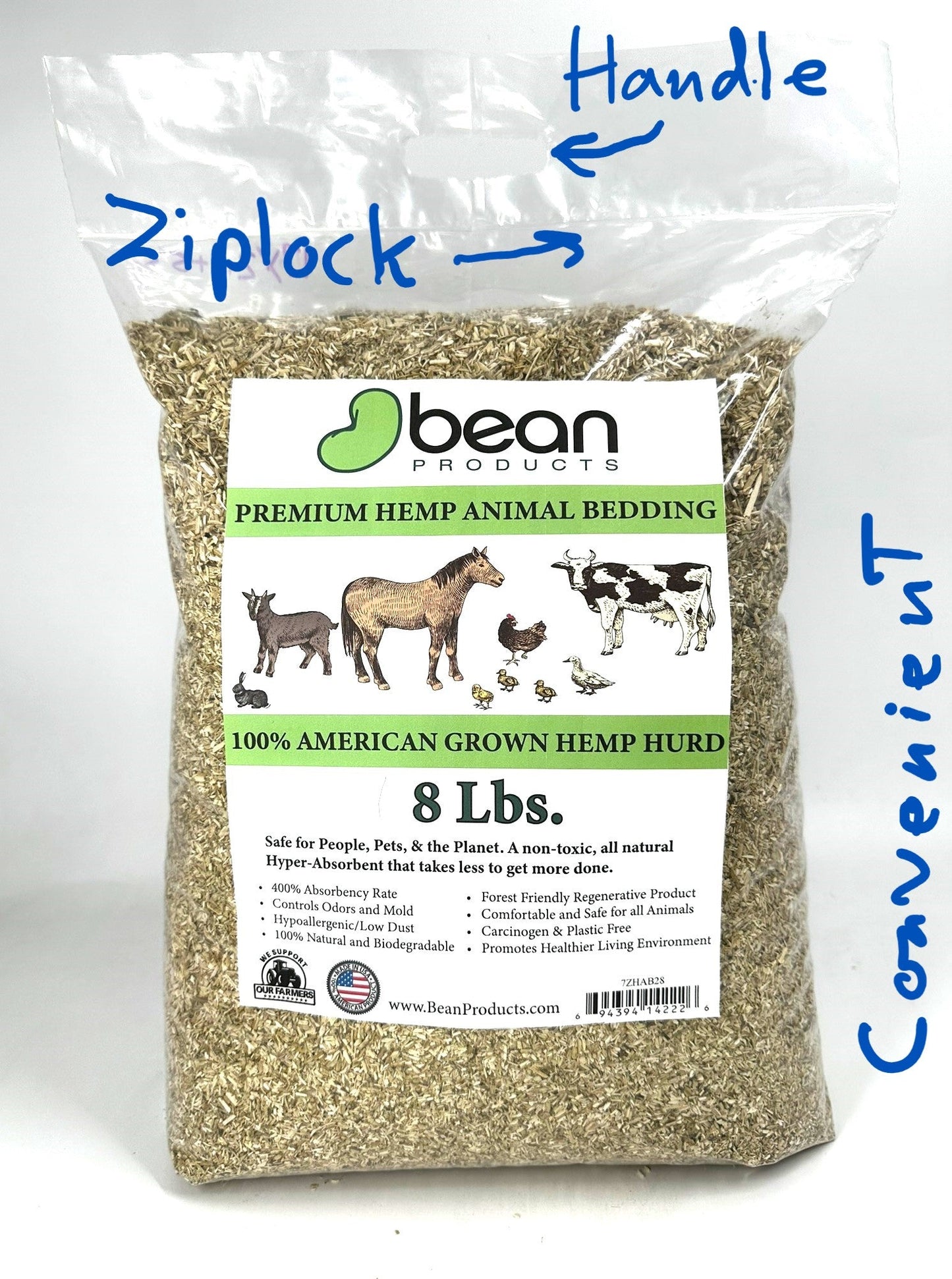 Hemp Chicken Horse Animal Bedding Litter - Organic USA Grown