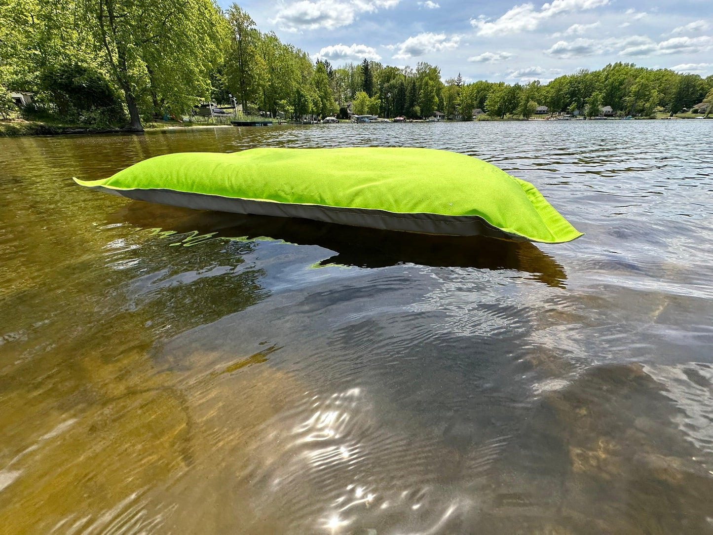 Pool Float Bean Bag Lounger - Extra Large No Air Inflation needed, Made in USA