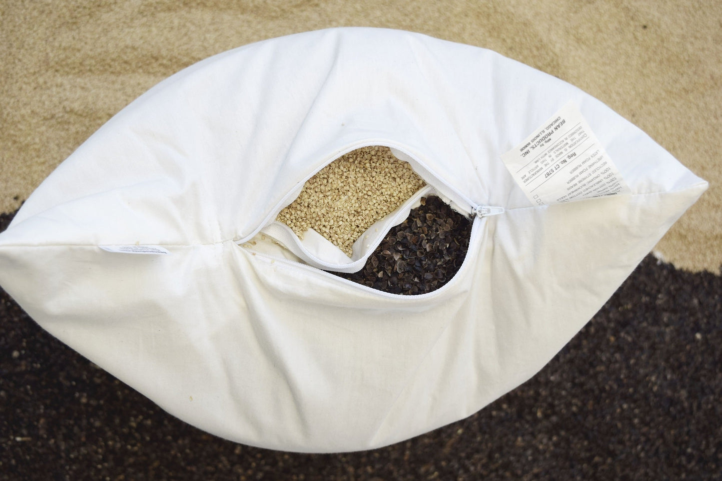 Organic Multi-Grain Sleep Pillow Ideal for Back and Side Sleepers for Therapeutic Head and Neck Support - Buckwheat and Millet Hull Fill
