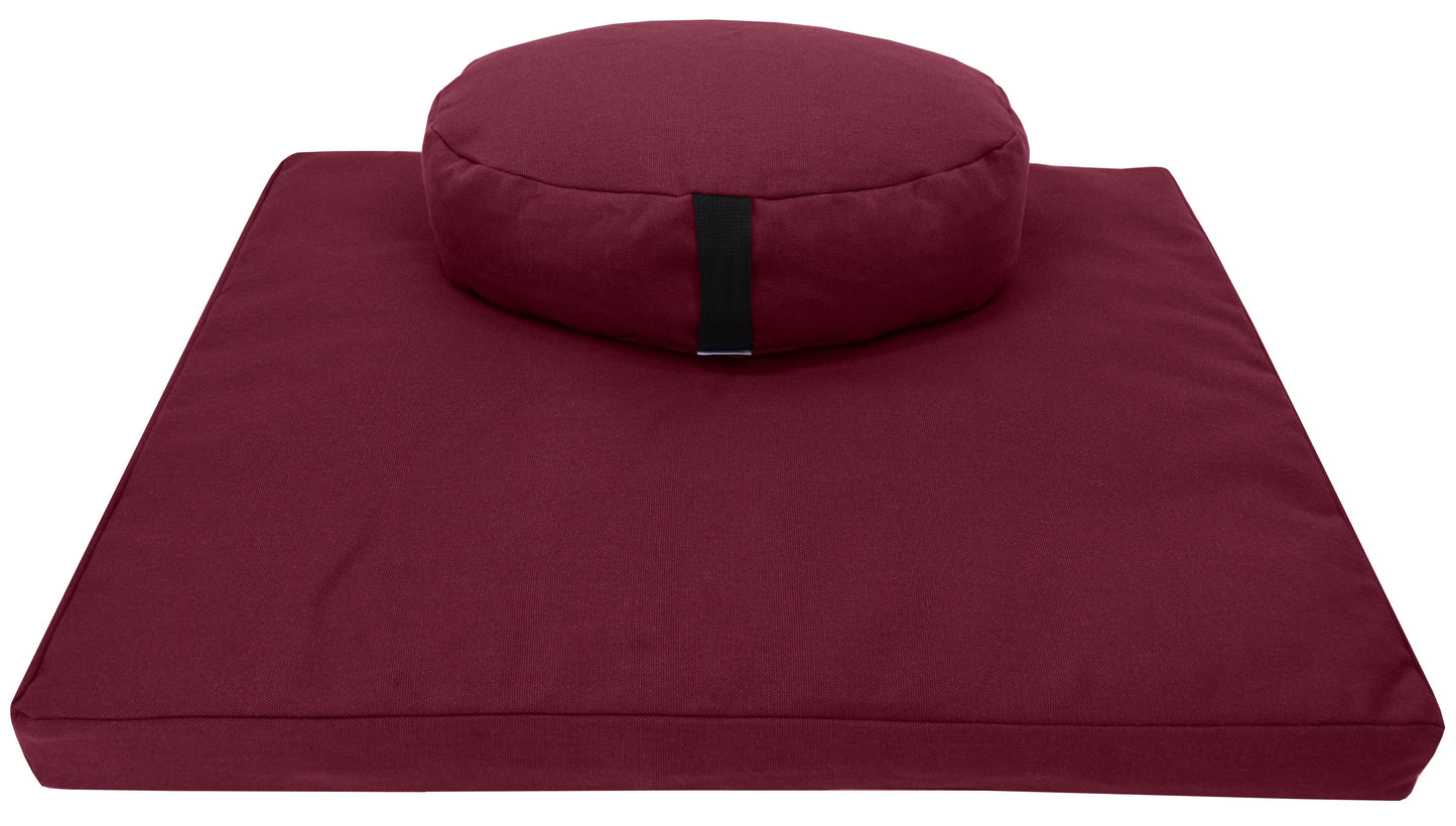 Hemp Meditation Cushion Set Zafu and Zabuton - Hemp fabric, Organic Buckwheat Hulls