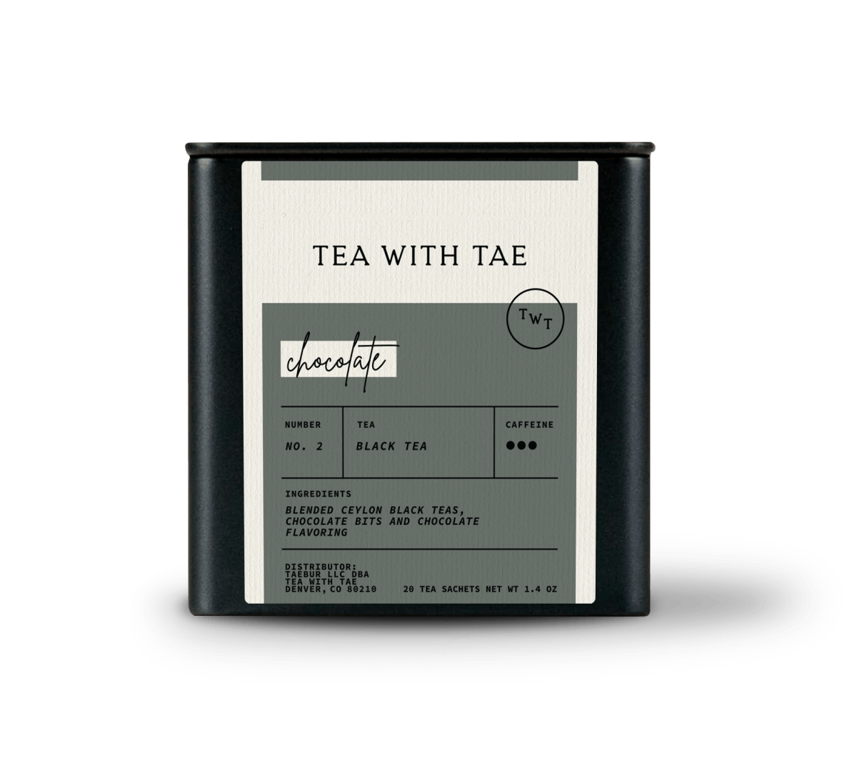 Chocolate Black Tea Tin Gift (20 tea sachets)
