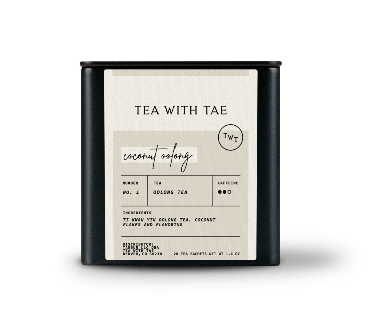 Coconut Oolong Tea Tin Gift (20 tea sachets)