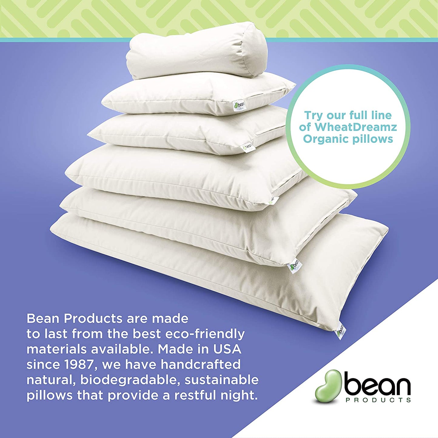 Neck Roll Pillow - Buckwheat or Millet hulls, Organic WheatDreamz
