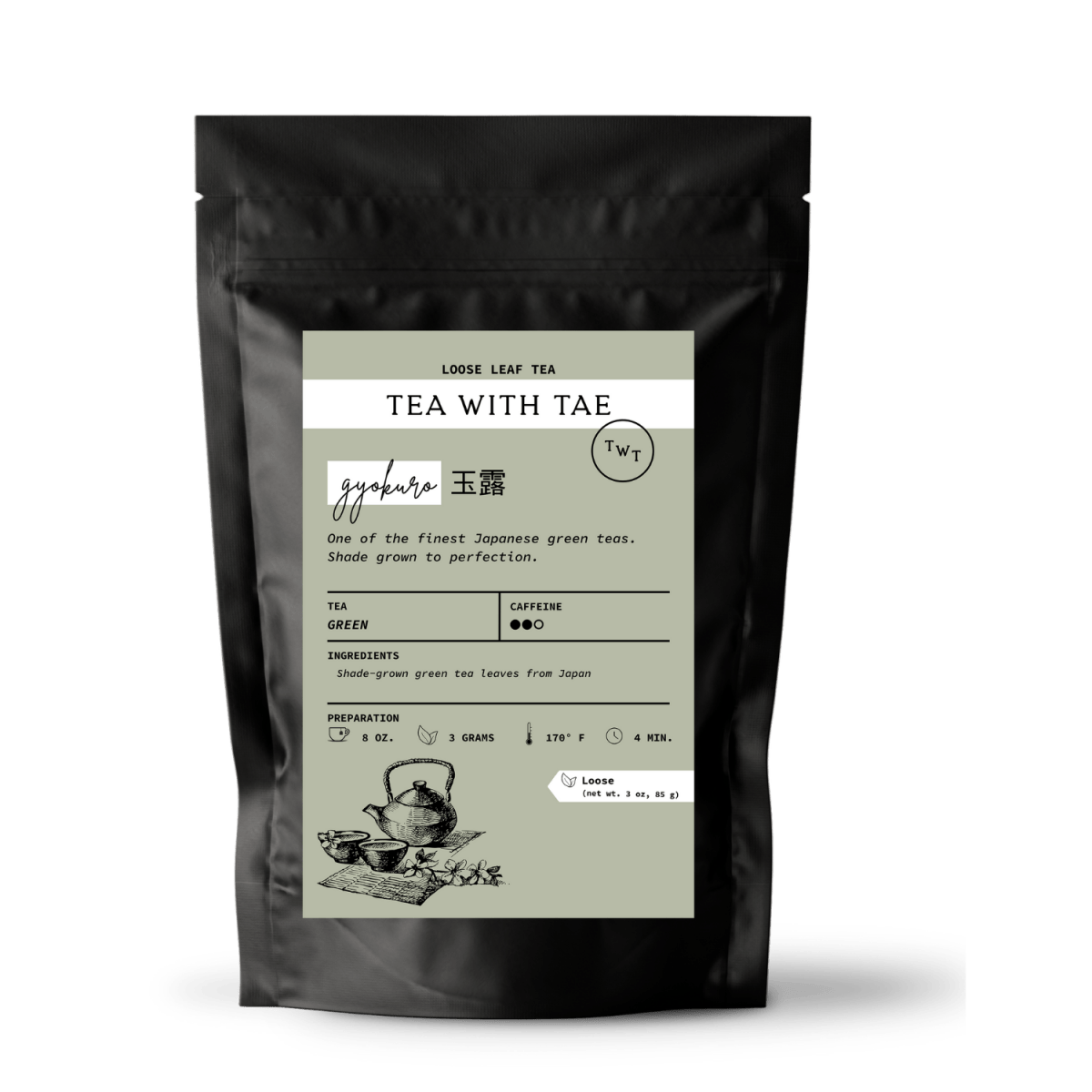 Gyokuro Loose Leaf Green Tea Pouch (3oz. or 1lbs.)