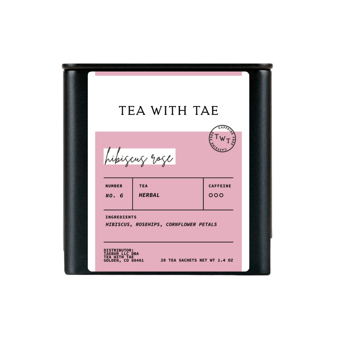 Hibiscus Rose Tea Tin Gift (20 tea sachets)