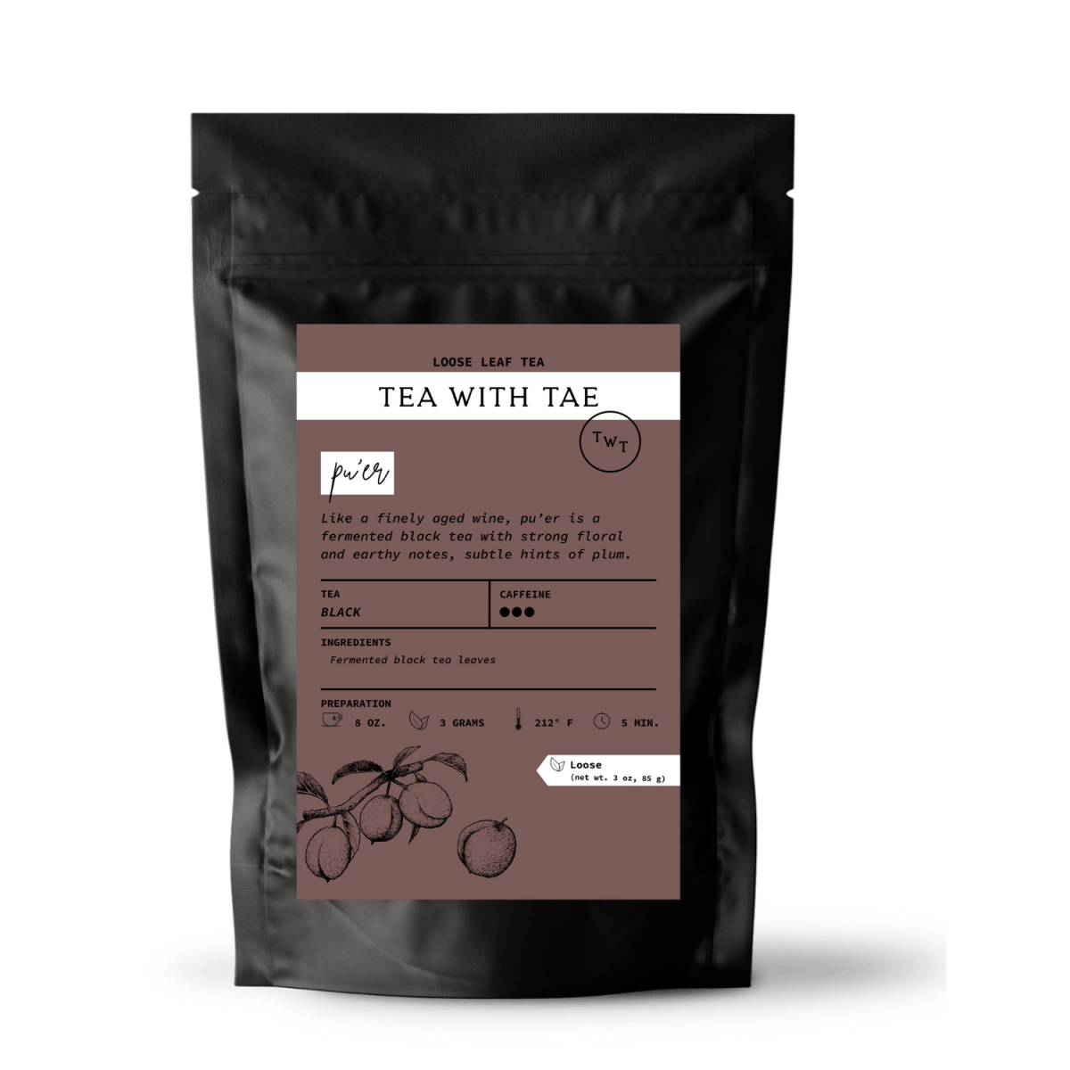 Pu'er Loose Leaf Pouch (3oz. Loose Leaf Tea)