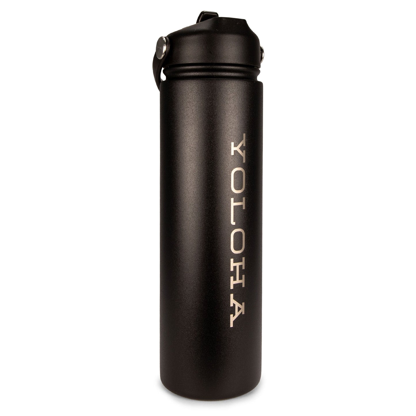 Black Cork Sleeve Bottle with Flip Straw Lid | 25oz