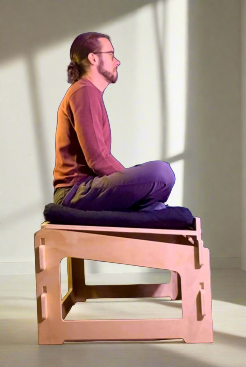 Active Sitting Chair Ergonomic Adjustable Angle Platform Design for Meditation Functional Sitting Work Versatility