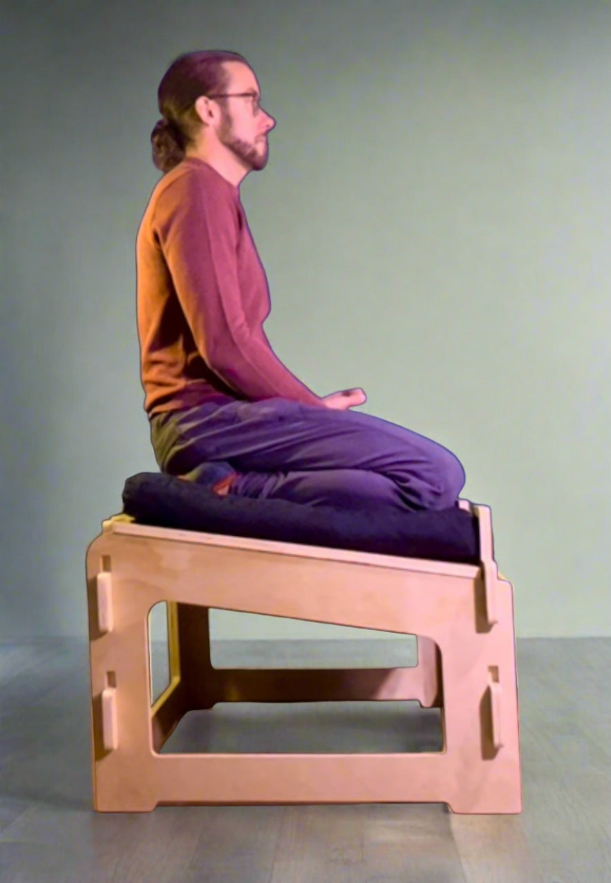 Active Sitting Chair Ergonomic Adjustable Angle Platform Design for Meditation Functional Sitting Work Versatility