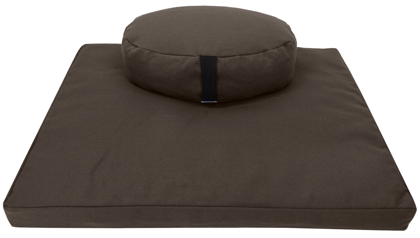 Hemp Meditation Cushion Set Zafu and Zabuton - Hemp fabric, Organic Buckwheat Hulls