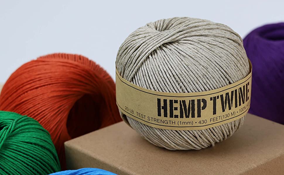 Hemp Twine, Cord Rope Gardening Crafting Cooking Jewelry Decor assorted sizes and colors and beeswax waxed
