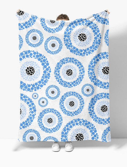 Cotton Gauze Throw Blanket - Evil Eye