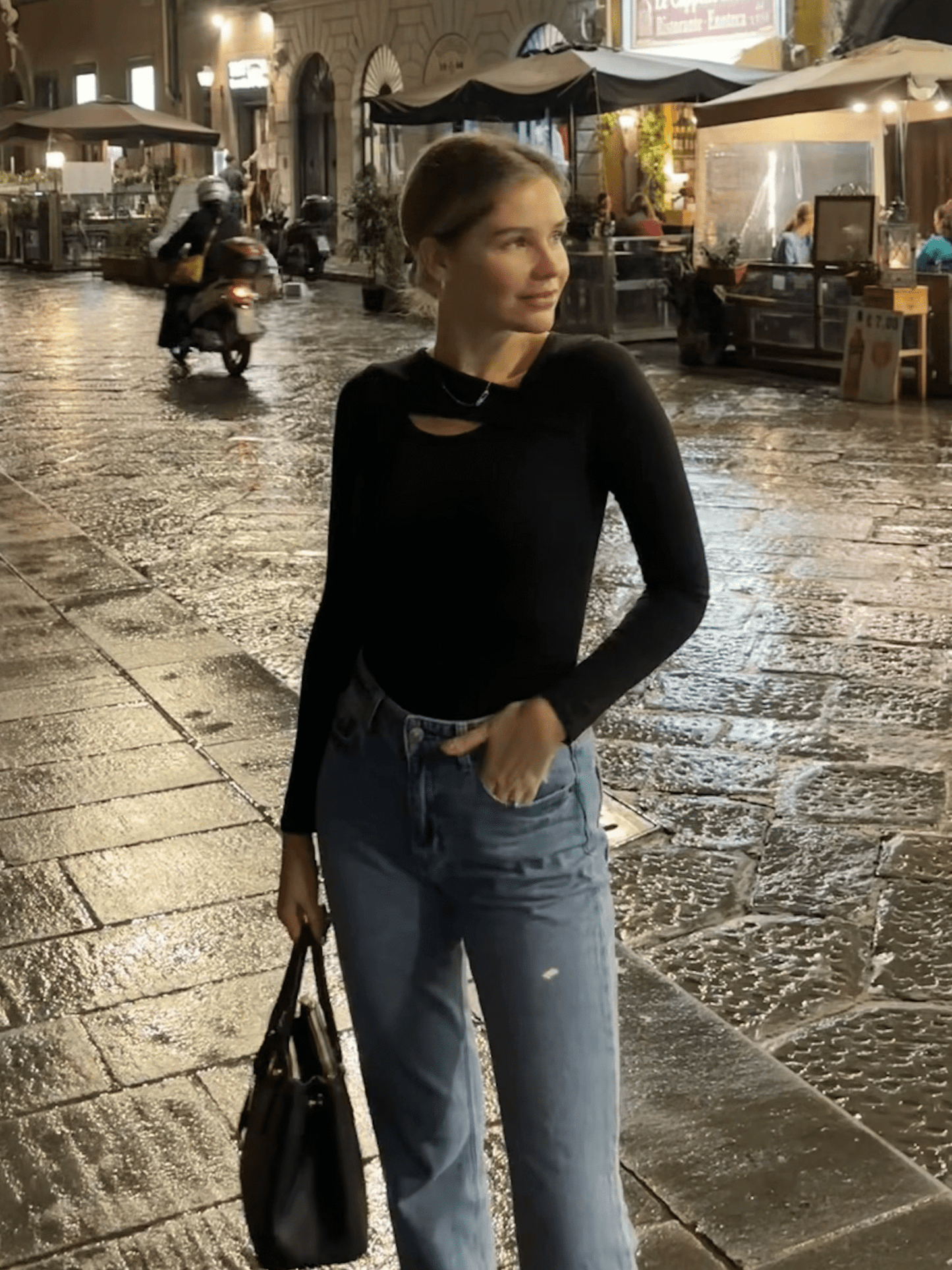 Paige Cotton Long Sleeve Cutout Top