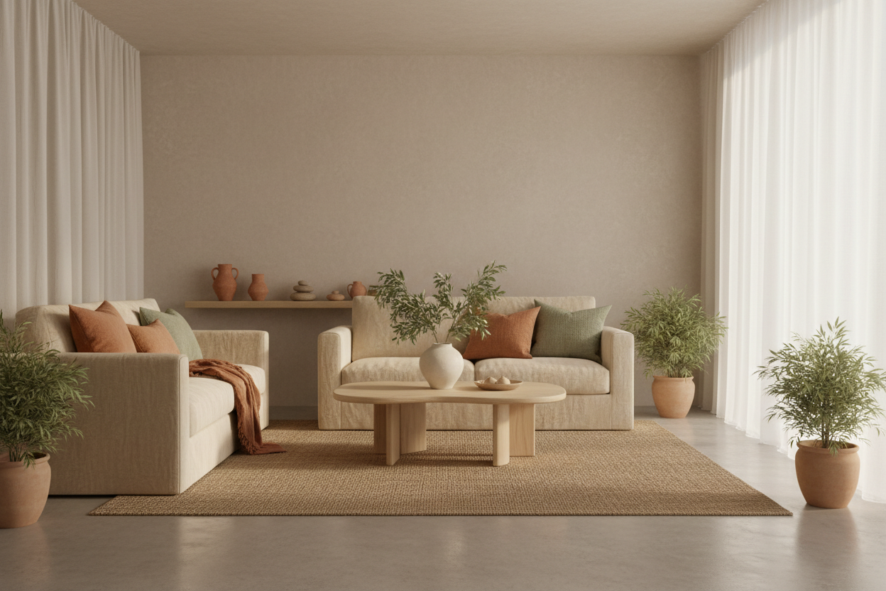 Light, airy, earthy tones